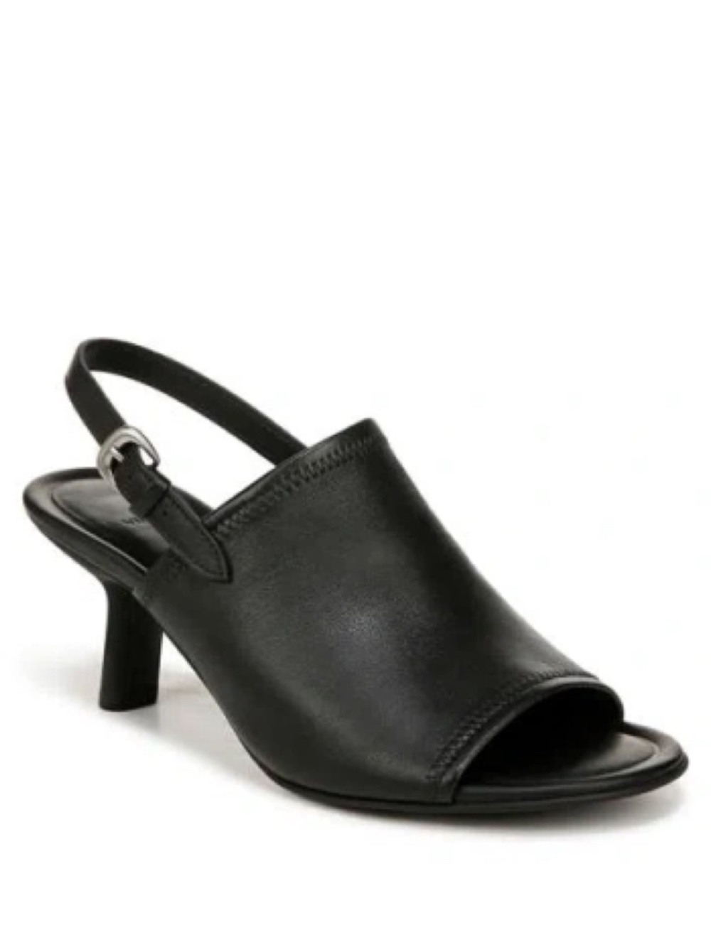 New Vince Jane Slingback Sandal Black Leather Sz 8